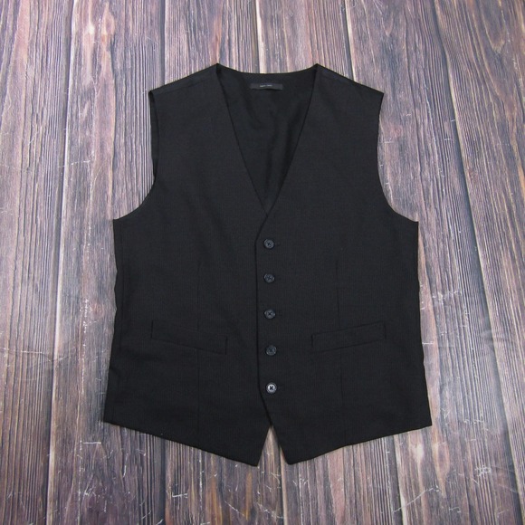 Express Other - Suit Vest Express Mens M Black Striped Wool Spandex Tweed 3 Piece Slim